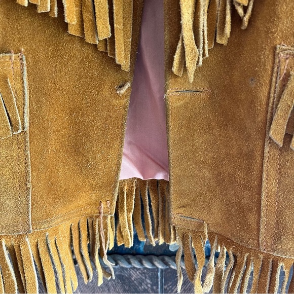 VINTAGE PYPSA | Kids Suede Fringed jacket Cowboy/Western theme - Picture 3 of 9